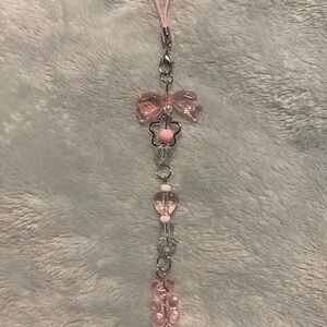Pink bow Beaded Charm